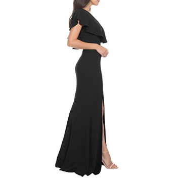 Stylish One Shoulder High Split Maxi Dress by Fashionista