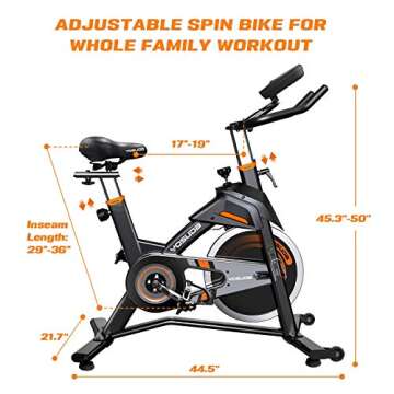 YOSUDA Light Commercial Exercise Bike for Home Magnetic Exercise Bike Stationary 350LB Capacity, Exercise Bike with Bluetooth, Indoor Cycling Bike with Tablet Mount & Comfortable Seat Cushion