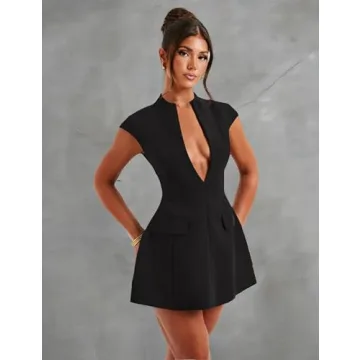 YMDUCH Women's Sexy A-line Mini Club Party Dress