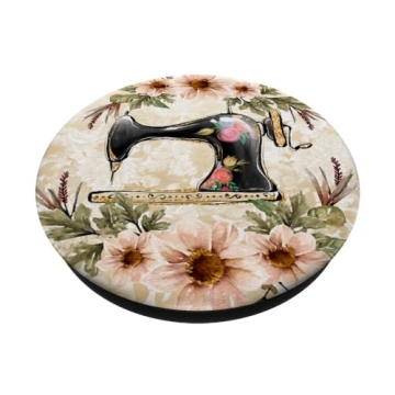 Vintage Floral Sewing Machine PopSockets Grip - Fun & Cute