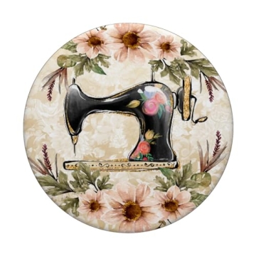 Vintage Floral Sewing Machine PopSockets Grip - Fun & Cute