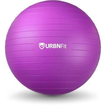 URBNFit Exercise Ball - Yoga Ball in Multiple Sizes for Yoga, Pilates, Pregnancy, Stability - Anti-B...