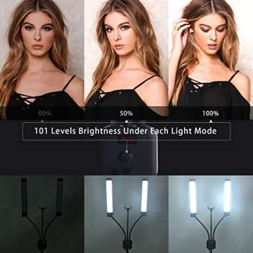 Aro de Luz LED Lash Light Kit, Energy Saving, 5400 Lumens Bright, 3 Color Modeswith Adjustable Tripod & Phone Holder, Suitable for Make Up Artist, Photography, Video Recording, Live Streaming