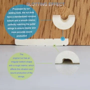 Guitar Nut Slotting File Set - iLuiz Pro-Grade 6pc Electric, Diamond-Coated Stainless Steel, Sizes 0.010"-0.046" - with Storage Bag & Cleaning Brush, Ideal Guitar Tool for Light Strings