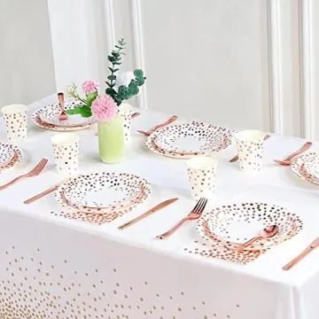 Complete 175PCS Rose Gold Party Supplies for 25 Guests
