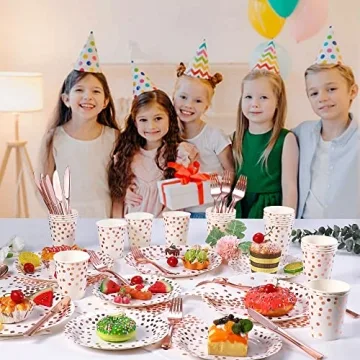 Complete 175PCS Rose Gold Party Supplies for 25 Guests