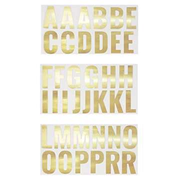 Paper Junkie Large Gold Foil Letter Wall Stickers, Arts and Craft Supplies (2 x 2.5 in, 74 Pieces)