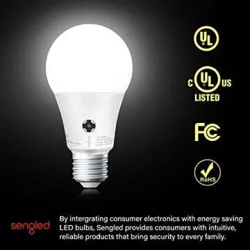 Sengled Dusk to Dawn Light Bulbs Outdoor, 5000K Daylight A19 LED Bulb 75W Watt Equivalent(10.5W), Automatic LED Dusk to Dawn Light Bulbs for Front Porch 6 Pack, Outdoor Indoor, UL Listed,