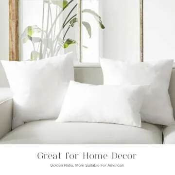 Phantoscope Pillow Inserts, Hypoallergenic 100% Virgin Fiber Square Form Microfiber Throw Pillow Inserts, Couch Bed Pillows, 20x20 Inch (Pack of 4)