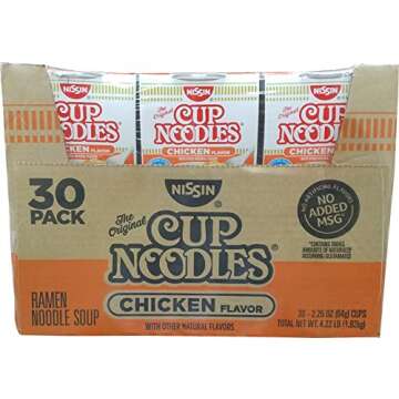 Nissin Cup Noodles, Chicken Flavor (2.25 Ounce ., 30 ct.),, 67.5 Ounce ()