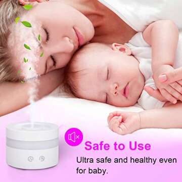 Mini USB Essential Oil Diffuser, MFEEL 100ml Portable Humidifier, Travel-Size Air Humidifier Ultrasonic Cool Mist Aroma Humidifier Air Purifier for Bedroom Baby Room Home Office Car