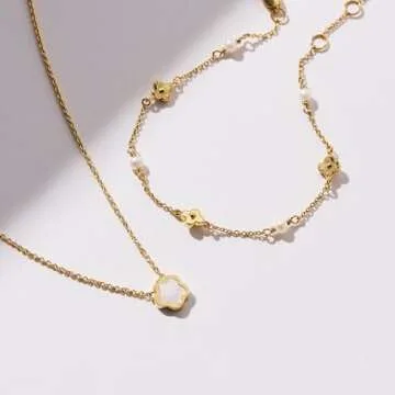 Ana Luisa Gold Bracelets for Women - Dainty Gold Chain with Pearl, Heart & Flower Bracelet Styles - Hypoallergenic, Water-Resistant, Tarnish-Free Jewelry - Adjustable Length - Everyday Wear