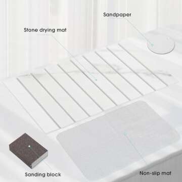 DomiViStar Large Collapsible Stone Dish Drying Mat, 24"×16",Heat-resistant Mat for Kitchen Counter,...