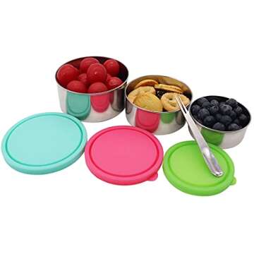 Ksooly Stainless Steel Food Storage Containers Set of 3