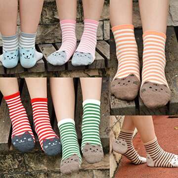 Ambielly Colorful Cute Animal Design Patterned Women's Casual Cotton Socks