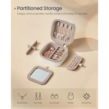 SONGMICS Travel Jewelry Case Elegant Organizer for Jewelry