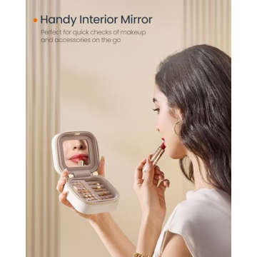 SONGMICS Travel Jewelry Case Elegant Organizer for Jewelry