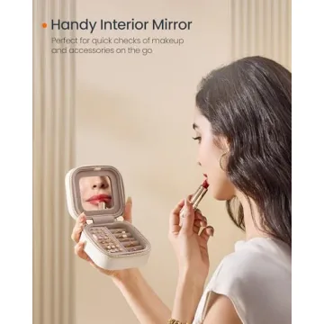 SONGMICS Travel Jewelry Case Elegant Organizer for Jewelry