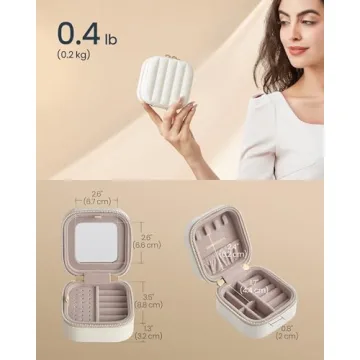 SONGMICS Travel Jewelry Case Elegant Organizer for Jewelry