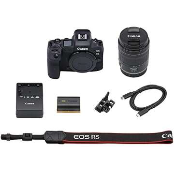 Canon EOS R5 Full Frame Mirrorless Camera + RF 24-105mm F4-7.1 is STM Zoom Lens Kit, Black (4147C002 Body + 4111C002 Lens)