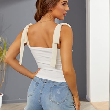 Velius Women's Sleeveless Camisole with Tie Shoulder