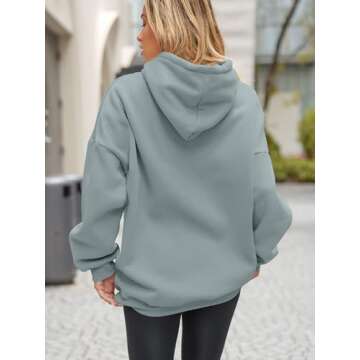 EFAN Womens Oversized Hoodies Sweatshirts Fleece Hooded Pullover Tops Sweaters Casual Comfy Fall Fashion Outfits Clothes 2024 LightGreen M