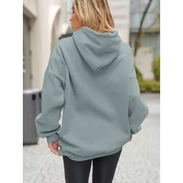 EFAN Womens Oversized Hoodies Sweatshirts Fleece Hooded Pullover Tops Sweaters Casual Comfy Fall Fashion Outfits Clothes 2024 LightGreen M