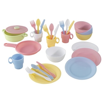 KidKraft 27-Piece Pastel Cookware Set for Kids