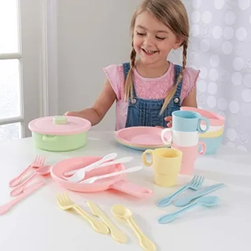 KidKraft 27-Piece Pastel Cookware Set for Kids