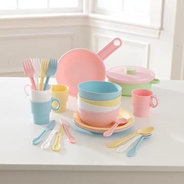 KidKraft 27-Piece Pastel Cookware Set for Kids