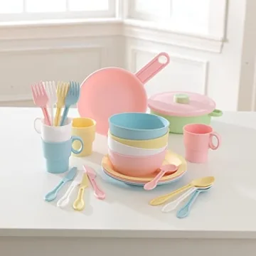 KidKraft 27-Piece Pastel Cookware Set for Kids