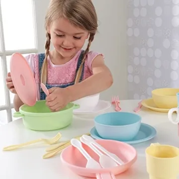 KidKraft 27-Piece Pastel Cookware Set for Kids