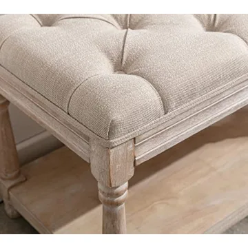 DUOMAY Farmhouse Storage Ottoman for Bedroom & Living Room