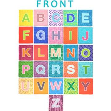 BleuZoo Soft Alphabet Cards - Baby Educational Preschool Early Learning ABC Letters Flash Cards Classroom Montessori Teaching Toy for Kids Toddlers - 26 Letters & Cloth Storage Bag