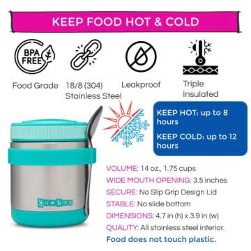 Yumbox Zuppa Insulated Food Jar Hot & Cold Thermos 14 oz