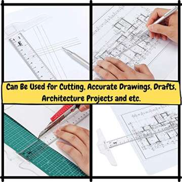 Mr. Pen T Square Ruler Set - Perfect for Artists & Engineers