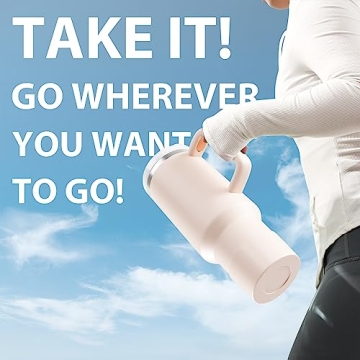 KISSKIND 40 oz Tumbler with Handle Insulated Drinking Cups