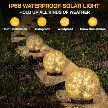 Outdoor Solar Lights for Yard Globe Light – Globe Decor Garden Solar Lights Outdoor Waterproof –...