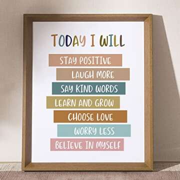Today I Will Kids Affirmation Art Print - Unframed 8x10