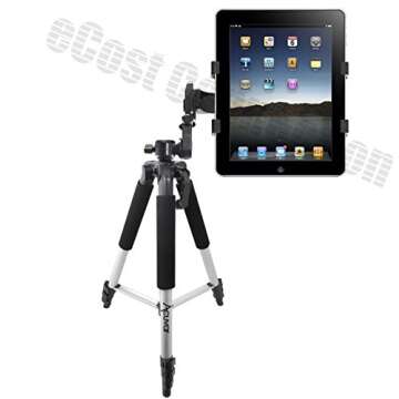 Acuvar 57" inch Pro Series Tripod, Acuvar Tablet Mount, Wireless Shutter Remote for iPad, iPad Air, iPad Mini, Most Other Tablets