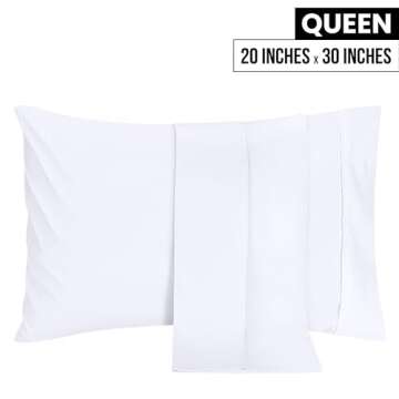 Utopia Bedding Queen Pillow Cases - 2 Pack - Envelope Closure - Soft Brushed Microfiber Fabric - Shr...