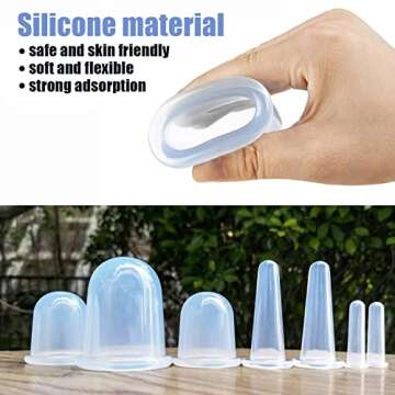 MAFLY Silicone Cupping Therapy Set - Facial Cupping Set - Face and Body Cupping Massager - Vacuum Su...