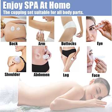 MAFLY Silicone Cupping Therapy Set - Facial Cupping Set - Face and Body Cupping Massager - Vacuum Suction Cups - Anti-Cellulite Cup - Amazing Cellulite Remover Home Use 7PACK