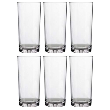 US Acrylic Classic Clear Plastic Reusable Drinking Glasses (Set of 6) 24oz Iced-Tea Cups | BPA-Free Tumblers, Made in USA | Top-Rack Dishwasher Safe