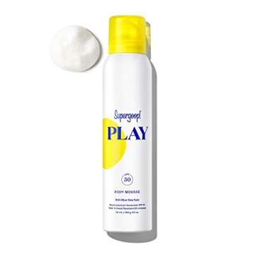 Supergoop! PLAY Body Mousse SPF 50 with Blue Sea Kale - 6.5 oz - Broad Spectrum Whipped Sunscreen fo...