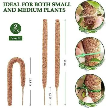 Bendable Moss Poles for Climbing Plants - 2 Pack