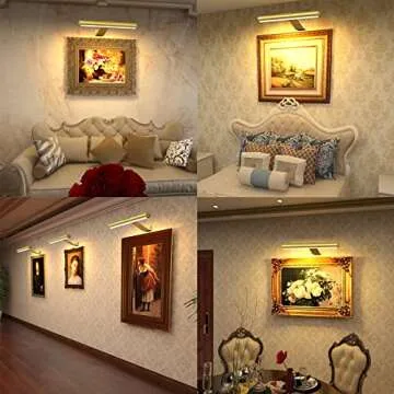 Arixinks Wireless Picture Light for Art Painting with Remote Control, Rechargeable Battery Picture Light Dartboard Light, Full Metal 300lm Brightness Adjustable,Artwork Light for Pictures Gallery