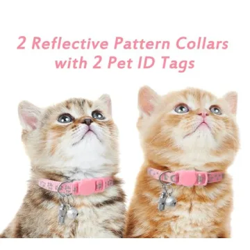 LLHK Reflective Cat Collars - Safe & Stylish 2 Pack