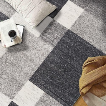 Rugshop Modern Non-Slip Boxes Area Rug 8 x 10 Gray