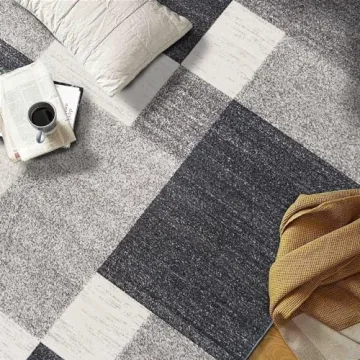 Rugshop Modern Non-Slip Boxes Area Rug 8 x 10 Gray